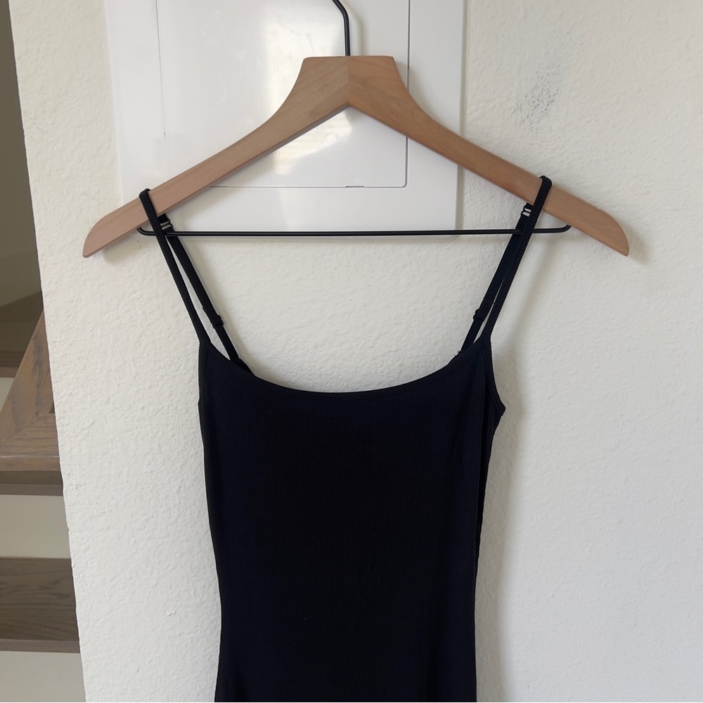 Skims Soft Lounge Long Slipdress Ribbed Maxi Dress in Onyx Black NWT - Picture 5 of 7